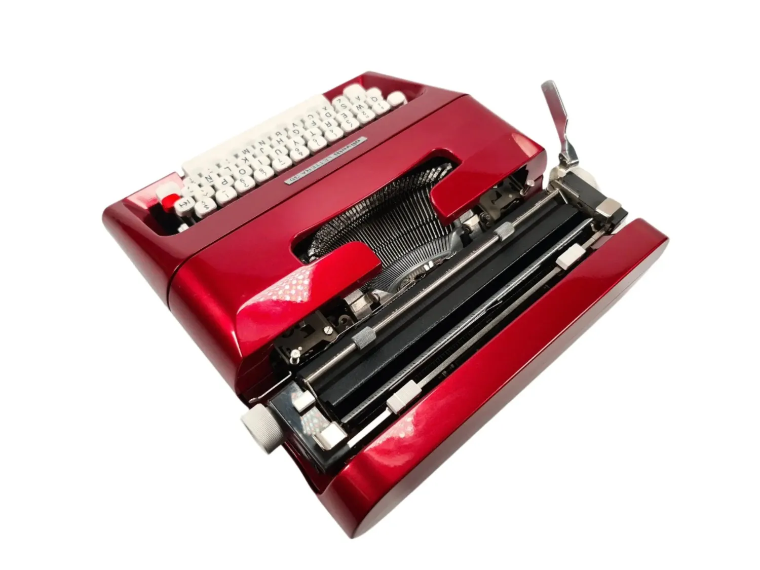 Olivetti Lettera 35 Glossy Burgundy Vintage Manual Typewriter Restored