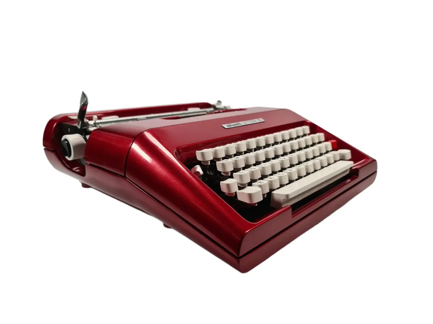 Olivetti Lettera 35 Glossy Burgundy Vintage Manual Typewriter Restored