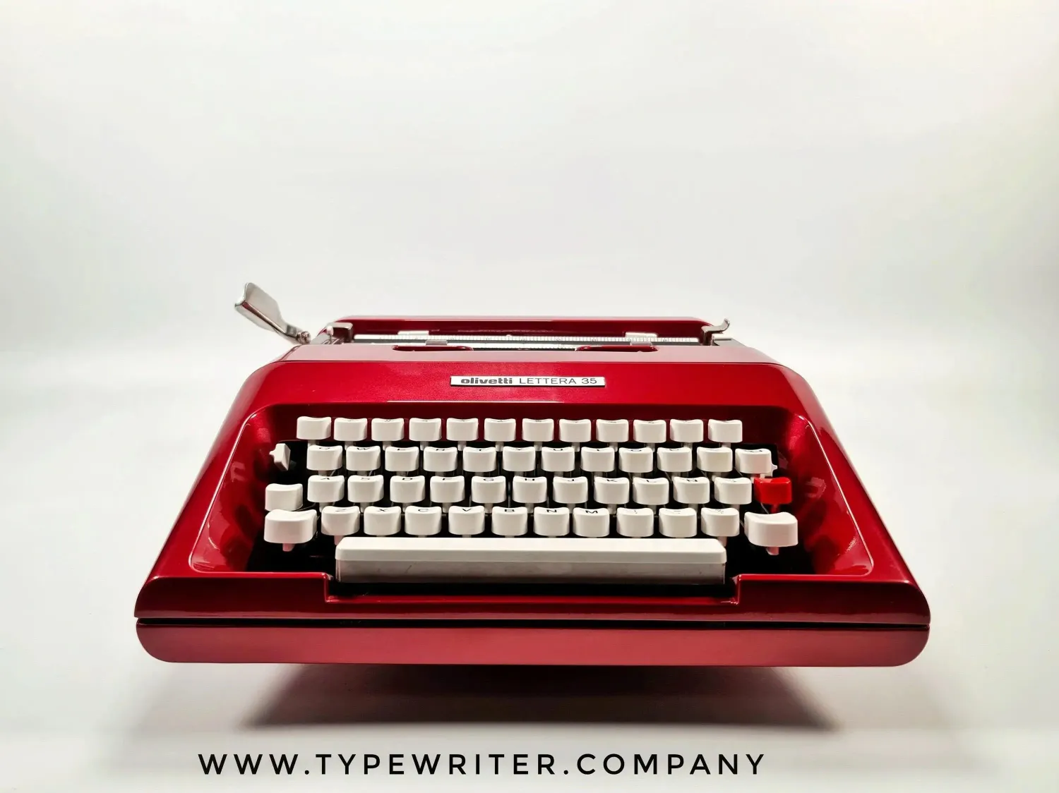 Olivetti Lettera 35 Glossy Burgundy Vintage Manual Typewriter Restored