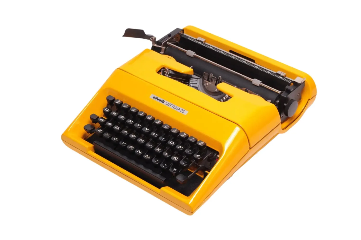 Olivetti Lettera 35 Glossy Yellow Vintage, Manual Typewriter, Restored