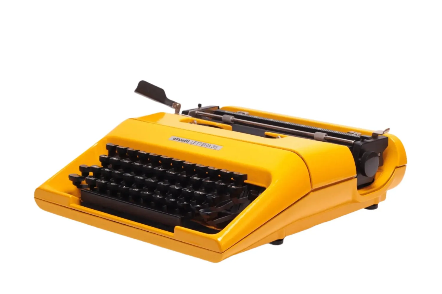 Olivetti Lettera 35 Glossy Yellow Vintage, Manual Typewriter, Restored