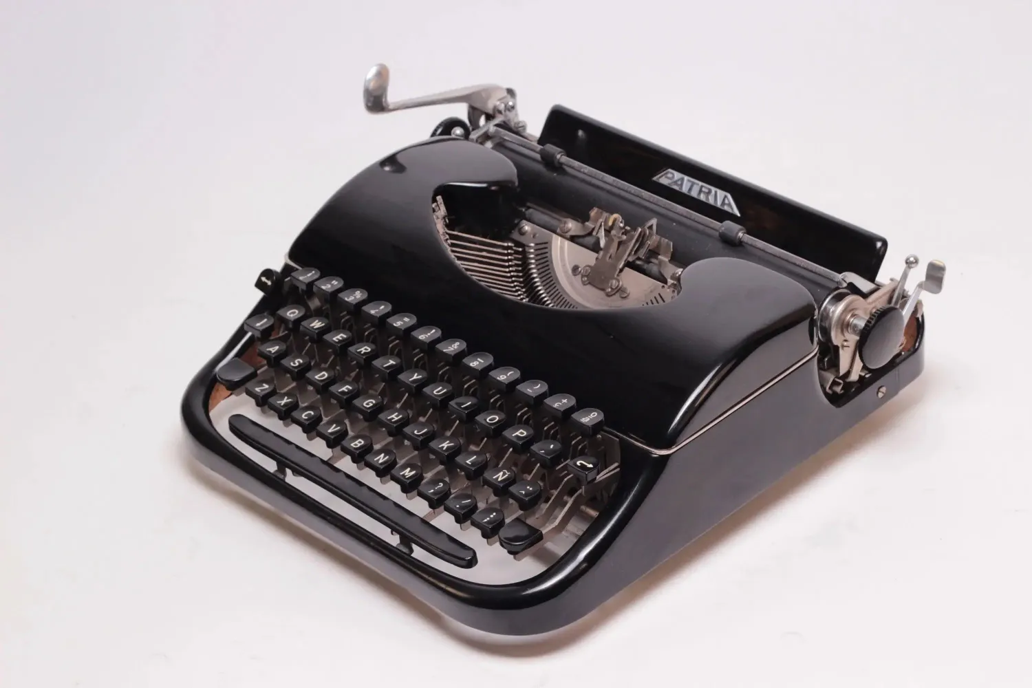 Patria Black, Vintage Manual Typewriter, Restored