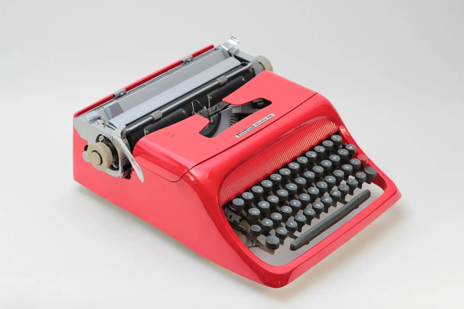 Olivetti Studio 44 Glossy Red, Vintage Manual Typewriter, Refurbished