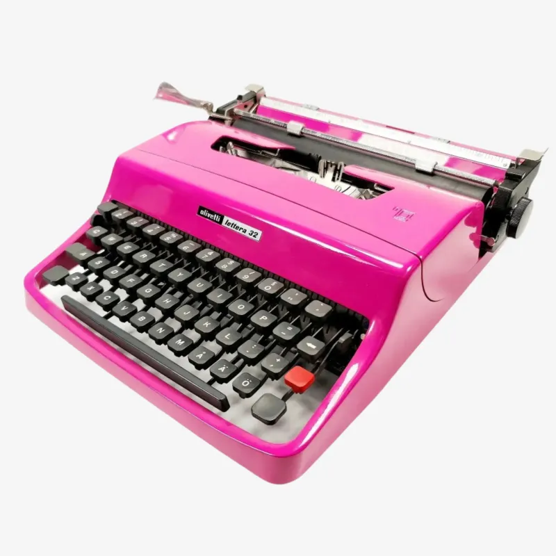 Olivetti Lettera 32 Swedish Pink Vintage Manual Typewriter, Restored