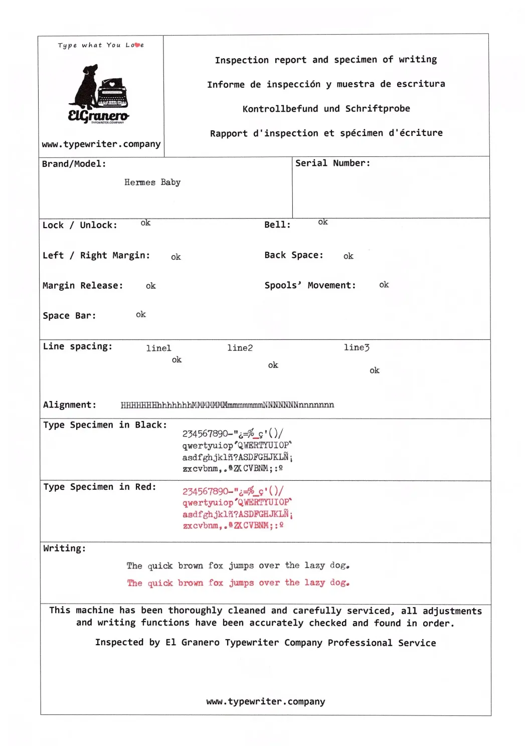 Hermes Baby Chrome Plated Portable Vintage Manual Typewriter, Refurbished