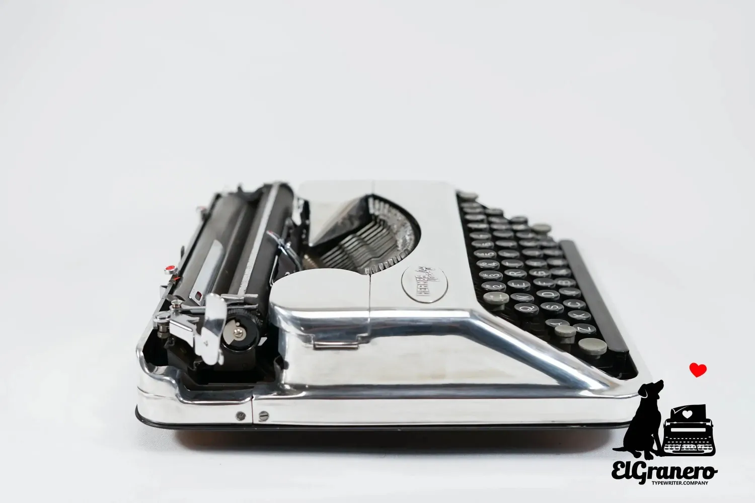 Hermes Baby Chrome Plated Portable Vintage Manual Typewriter, Refurbished