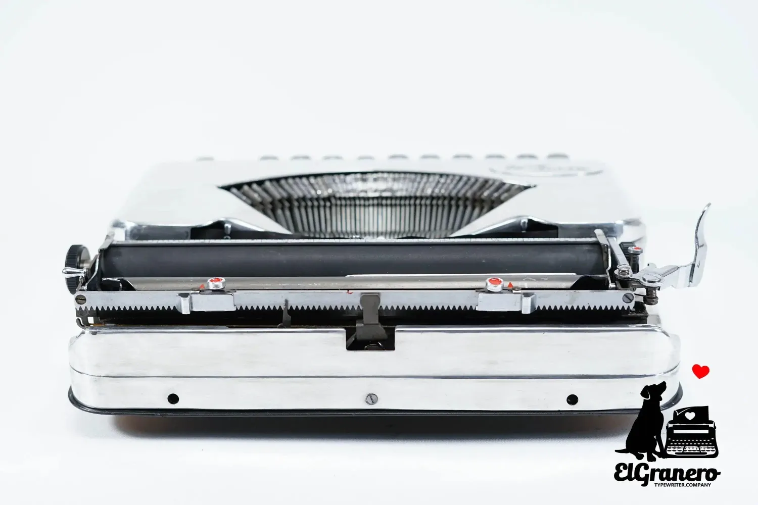 Hermes Baby Chrome Plated Portable Vintage Manual Typewriter, Refurbished