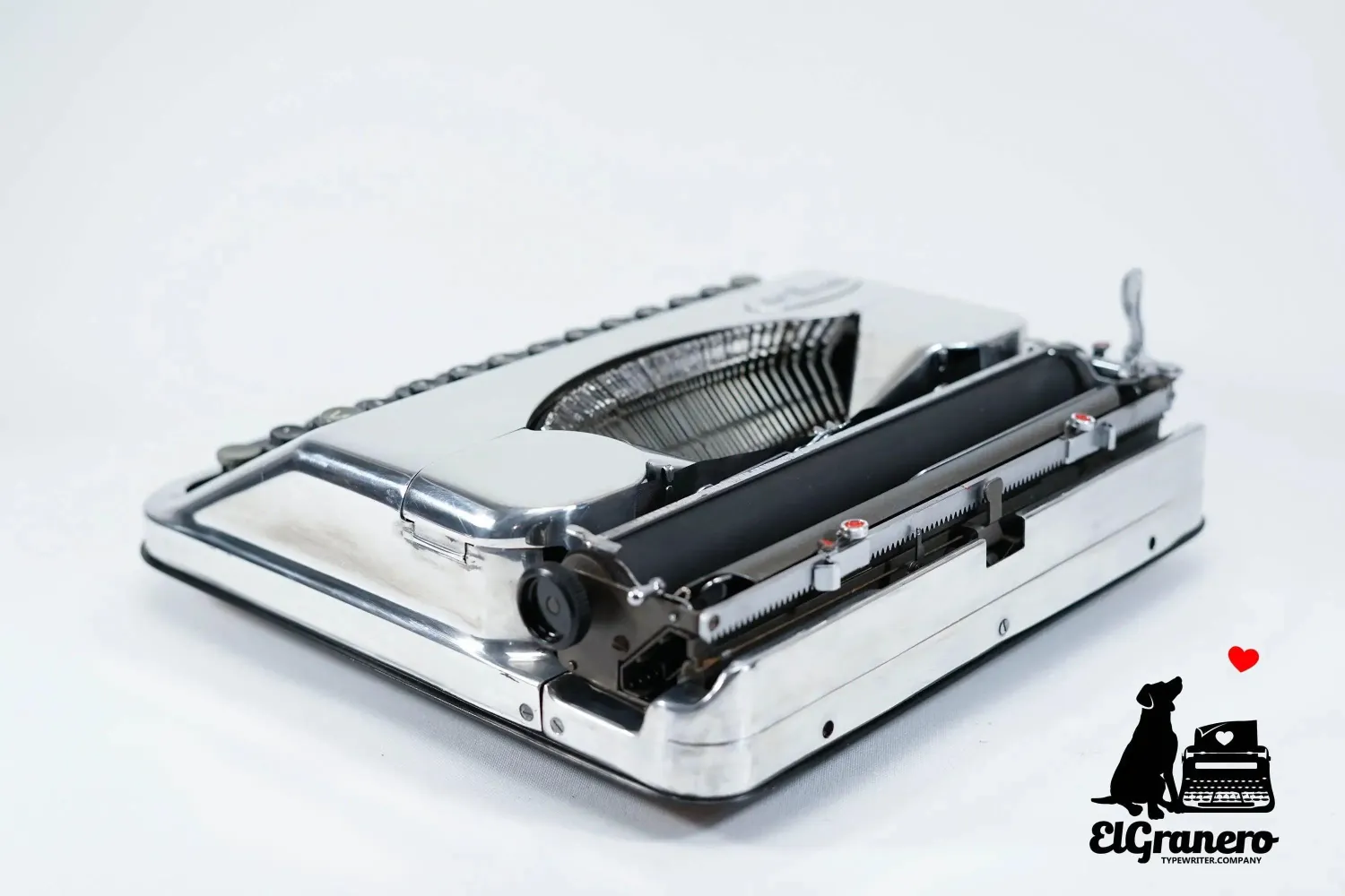 Hermes Baby Chrome Plated Portable Vintage Manual Typewriter, Refurbished