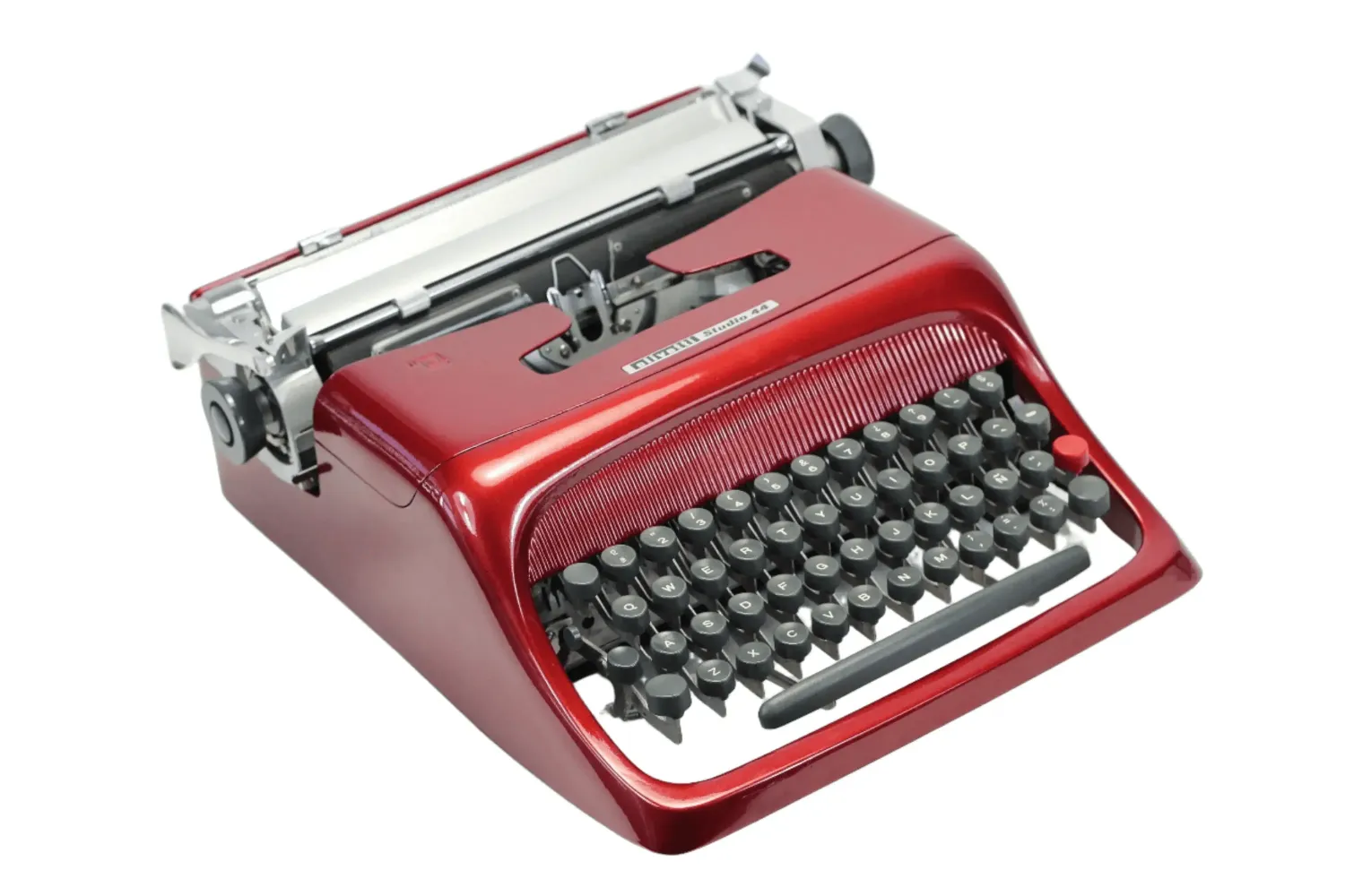 Olivetti Studio 44 Burgundy Vintage Typewriter, Restored