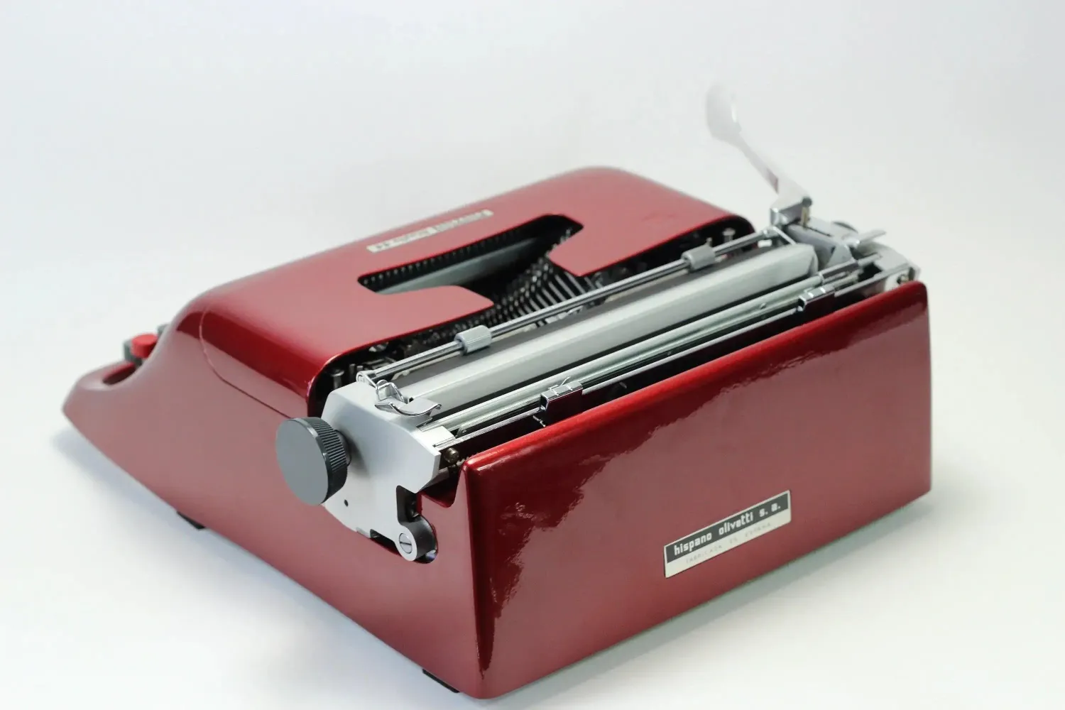Olivetti Studio 44 Burgundy Vintage Typewriter, Restored