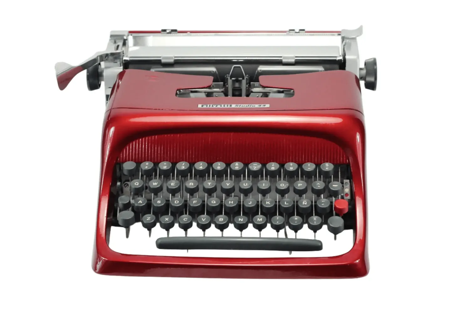 Olivetti Studio 44 Burgundy Vintage Typewriter, Restored