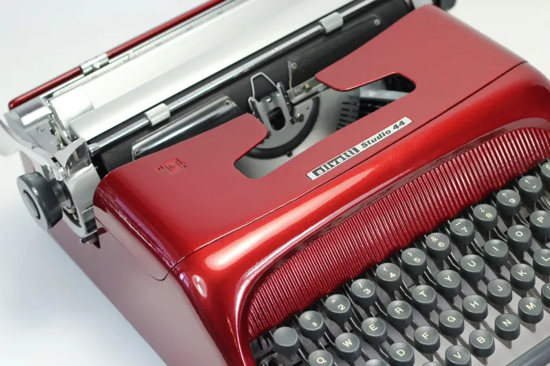 Olivetti Studio 44 Burgundy Vintage Typewriter, Restored