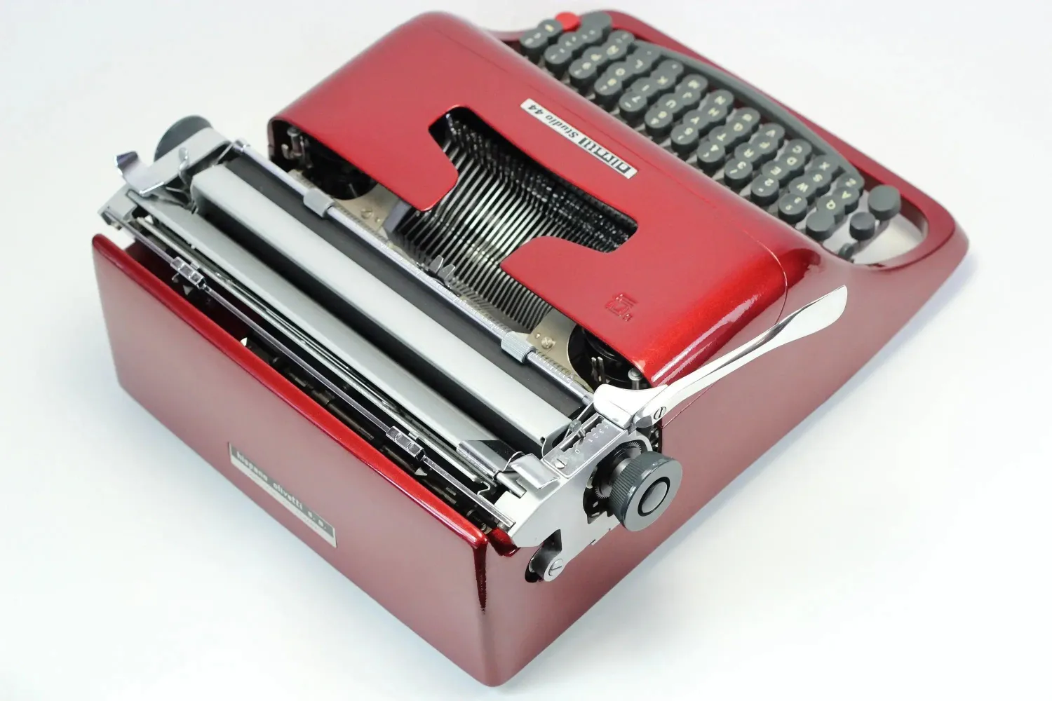 Olivetti Studio 44 Burgundy Vintage Typewriter, Restored