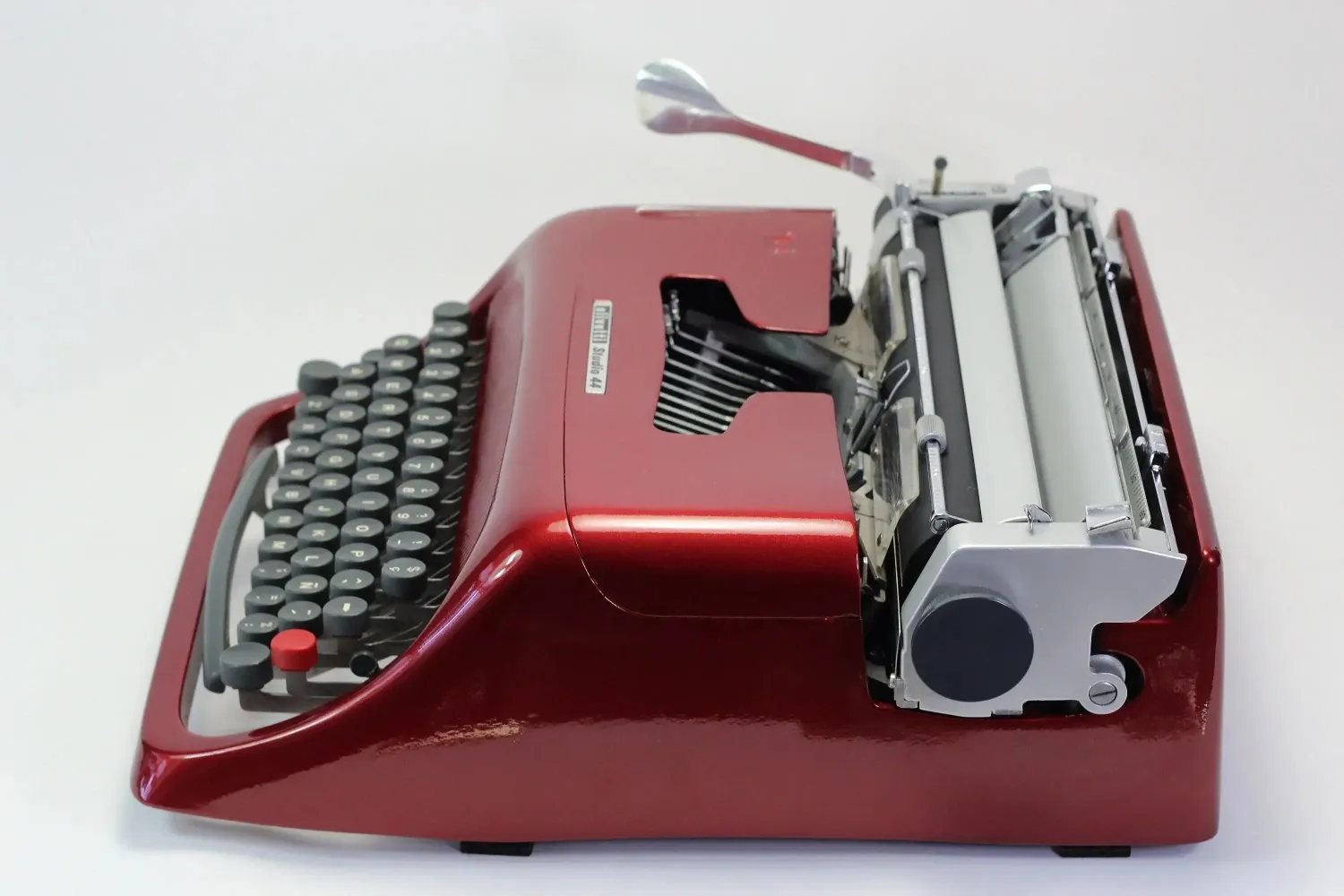Olivetti Studio 44 Burgundy Vintage Typewriter, Restored