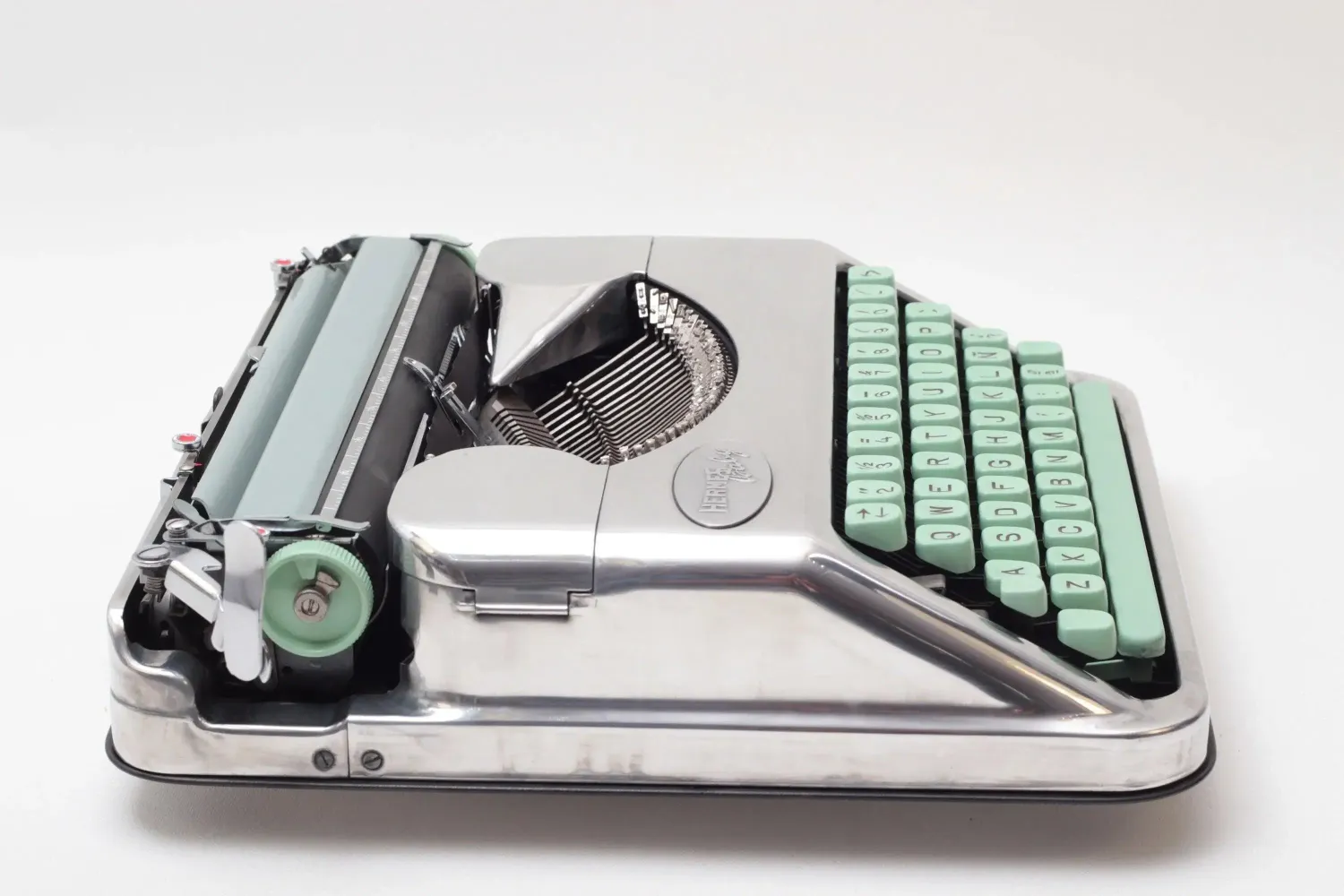 Hermes Baby Chrome Portable Vintage Manual Typewriter, Refurbished