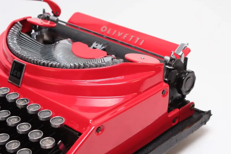 Olivetti Ico MP1 Red Vintage Manual Typewriter, Refurbished