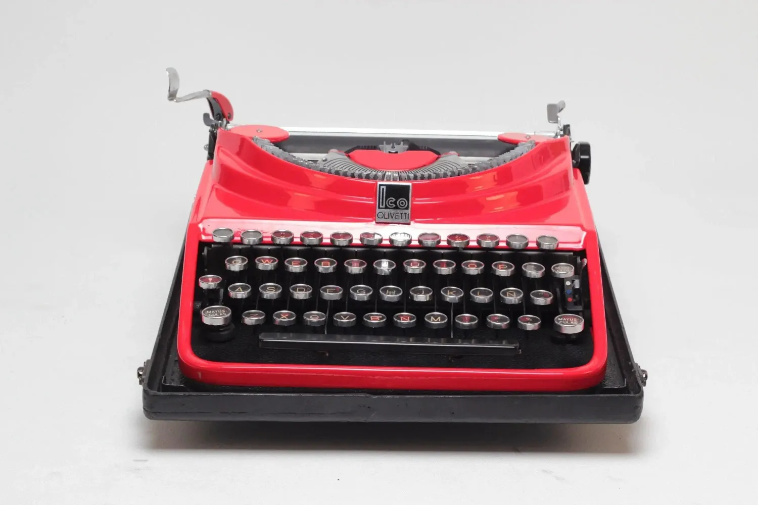 Olivetti Ico MP1 Red Vintage Manual Typewriter, Refurbished