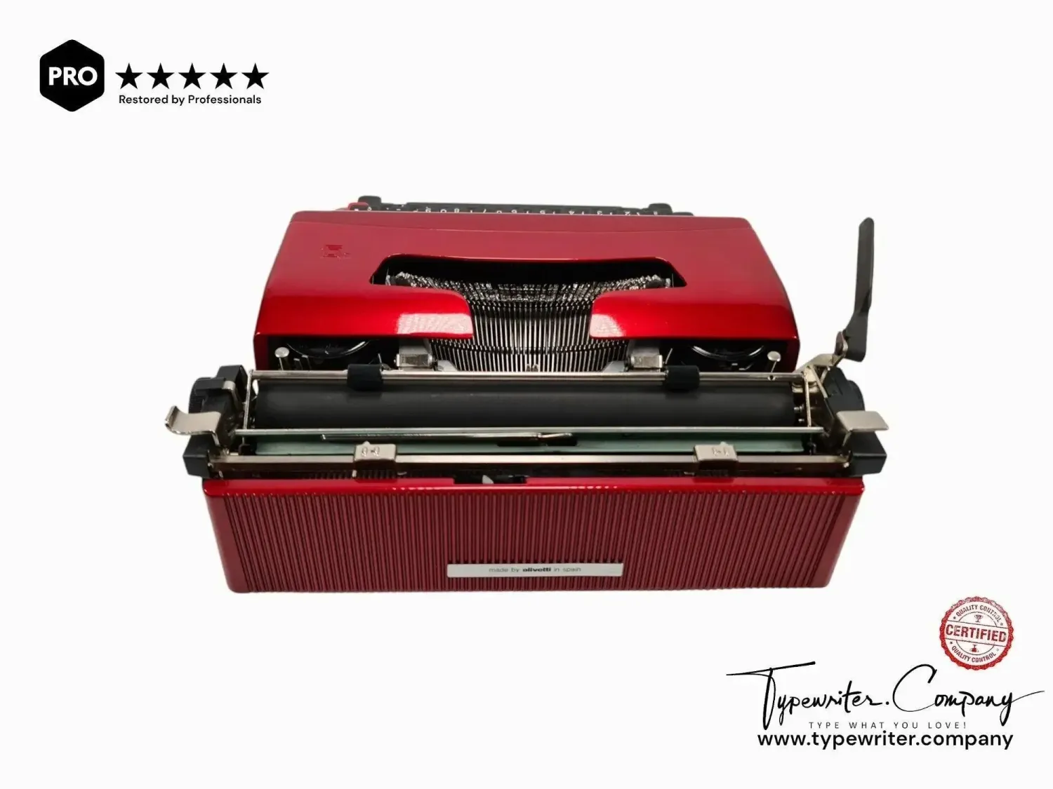 Olivetti Lettera 32 Burgundy, Vintage Manual Typewriter, Refurbished