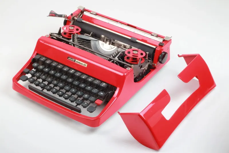 Olivetti Lettera 32 Glossy Red Vintage Manual Typewriter, Refurbished
