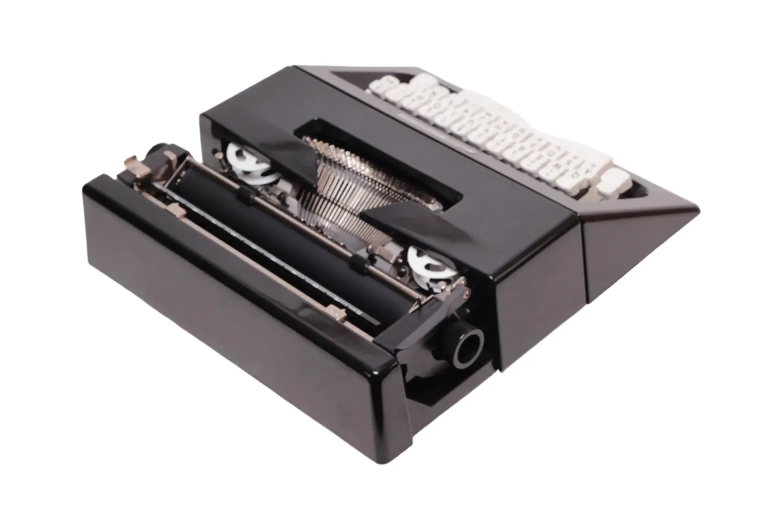 Olivetti Lettera 25 Black Typewriter, Vintage Manual, Refurbished