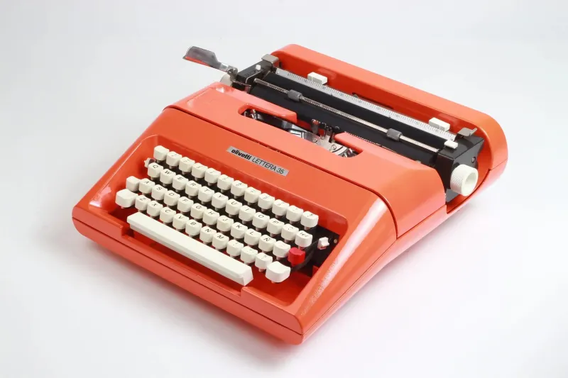 Olivetti Lettera 35 Orange Typewriter, Vintage, Mint Condition, Refurbished
