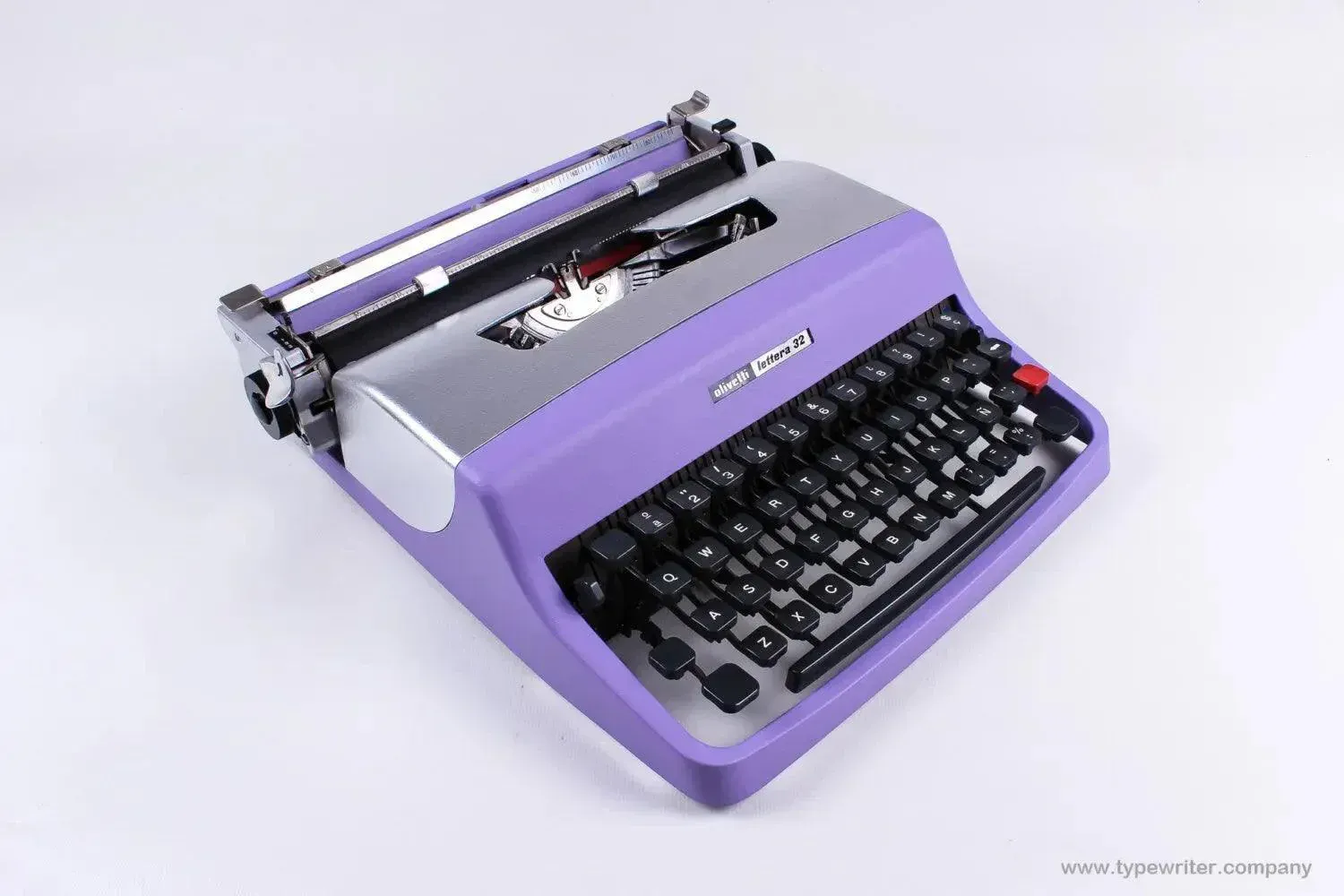 Olivetti Lettera 32 Lilac&amp;Silver, Vintage Manual Typewriter, Restored