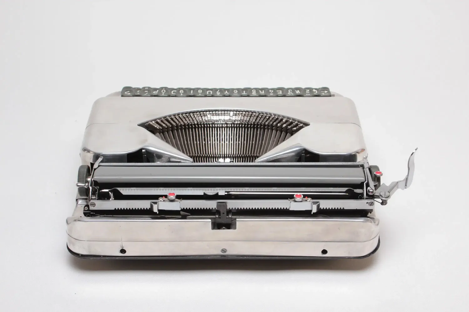 Hermes Baby Polished Silver Portable Vintage Manual Typewriter, Refurbished