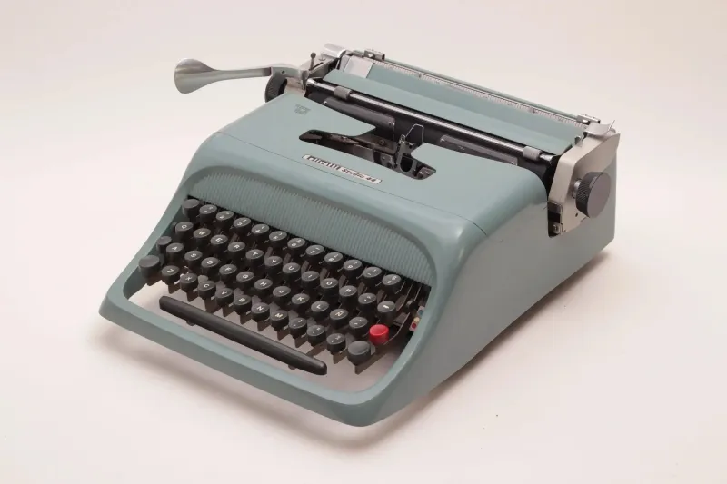 Olivetti Studio 44 Original Blue Vintage Manual Typewriter, Refurbished
