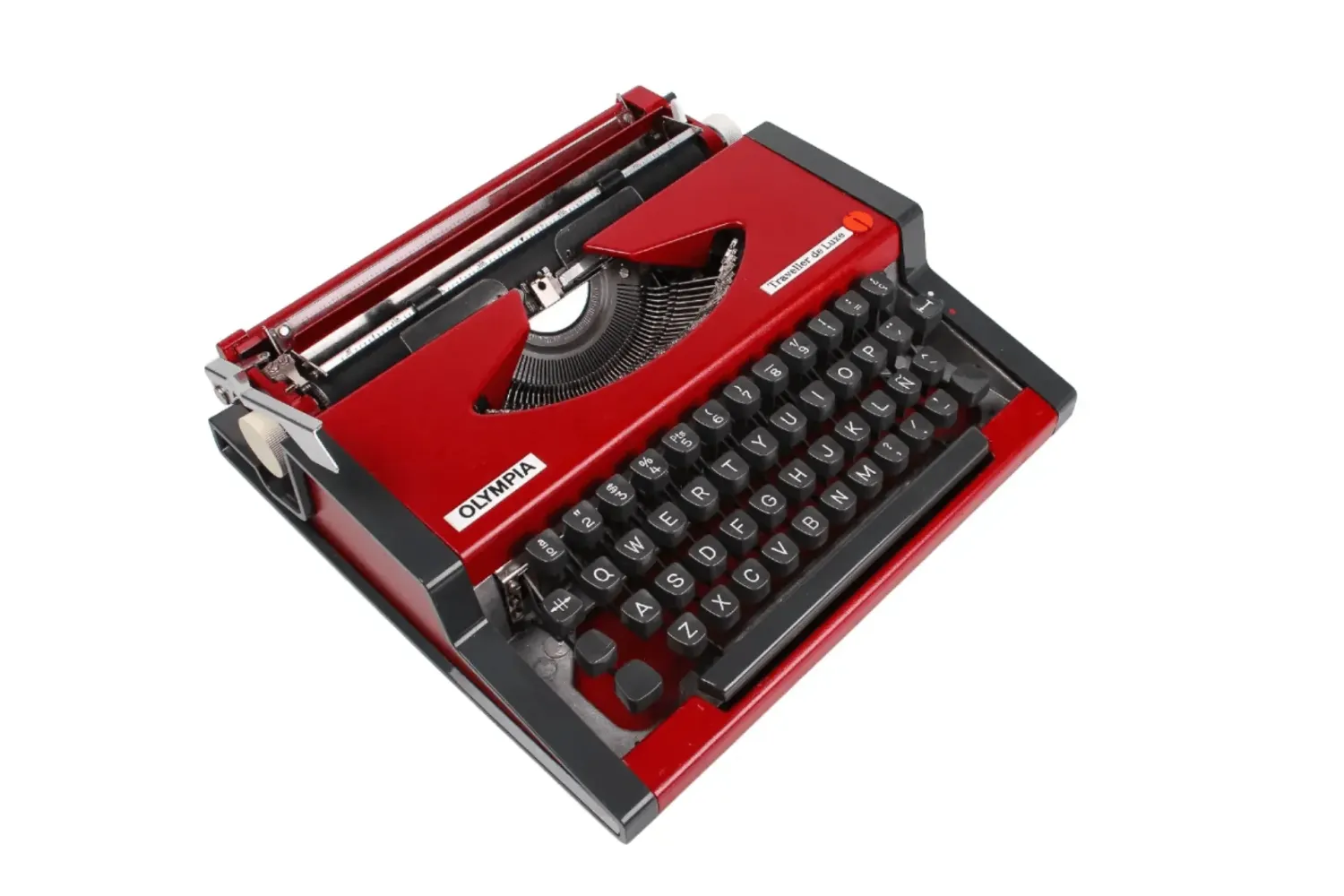 Olympia Traveller Cherry Red Vintage Manual Typewriter, Restored