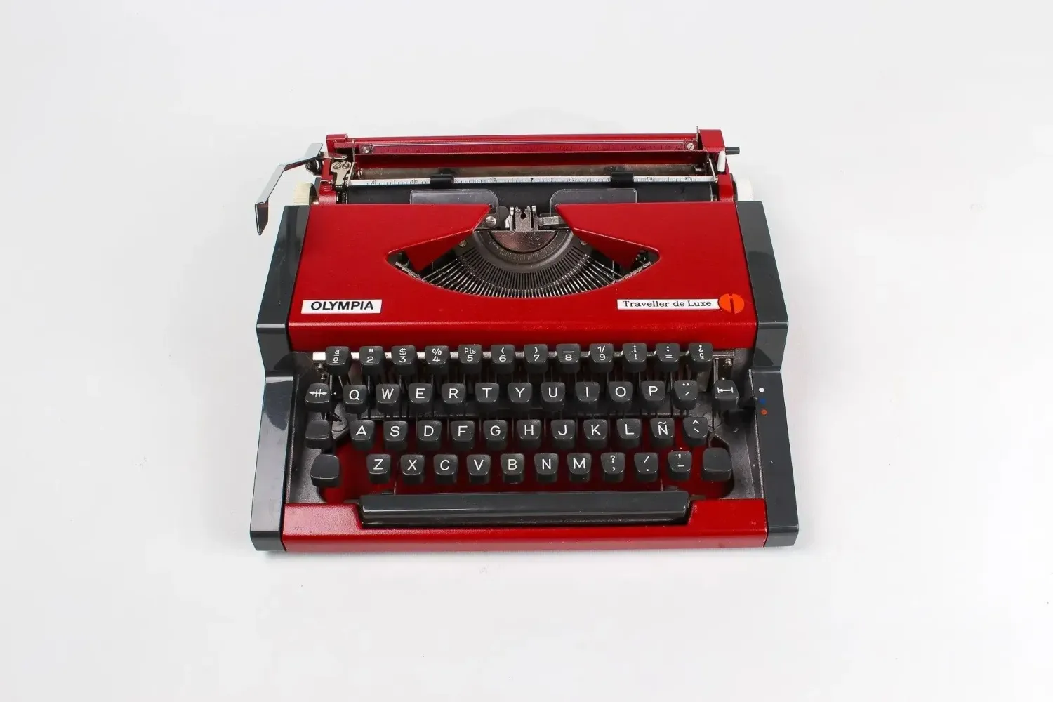 Olympia Traveller Cherry Red Vintage Manual Typewriter, Restored