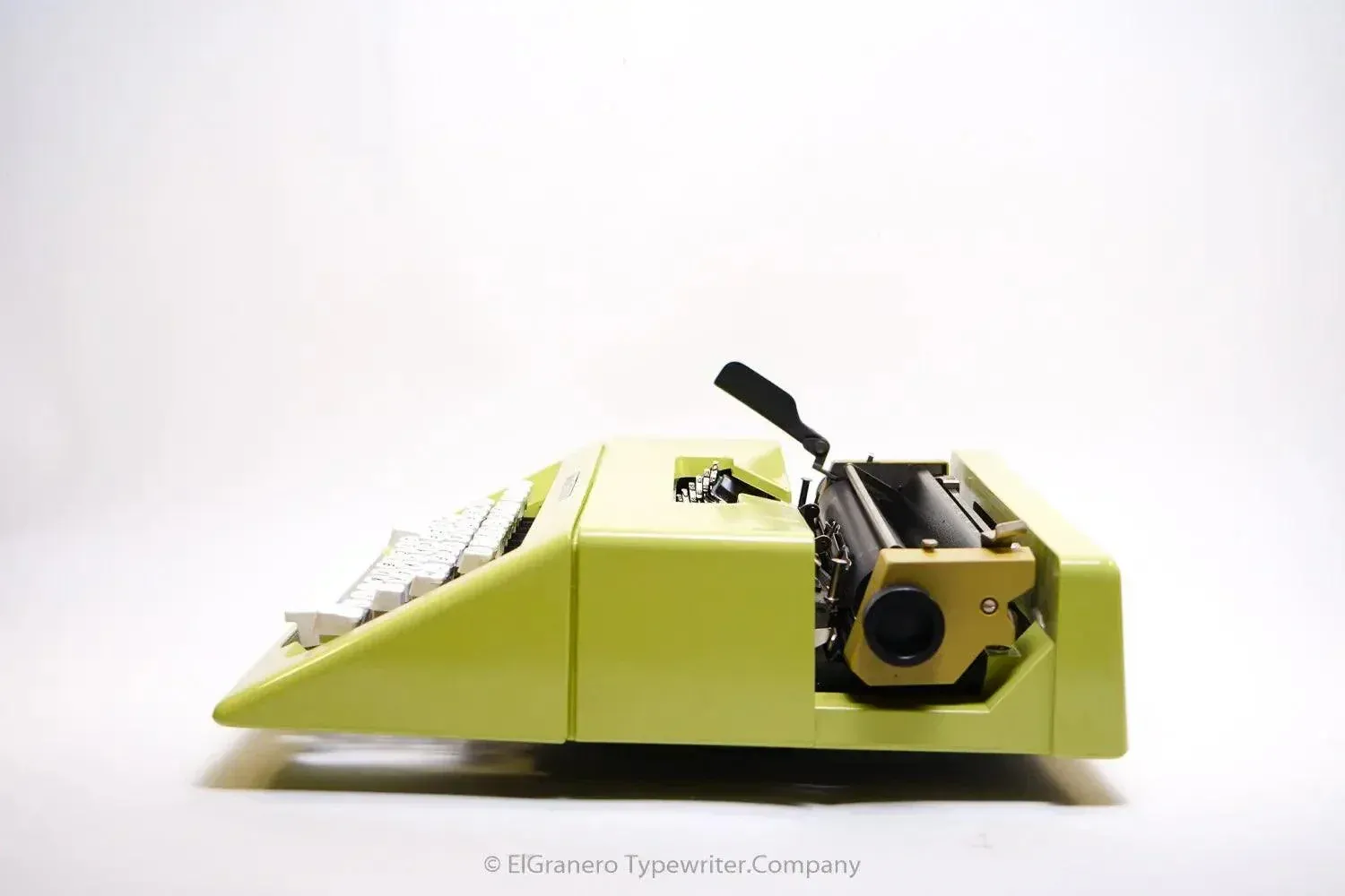 Olivetti Lettera 25 Lime Yellow Typewriter, Vintage Manual, Refurbished