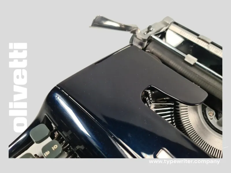 Olivetti Pluma 22, Pro Navy Blue Manual Vintage Typewriter, Restored