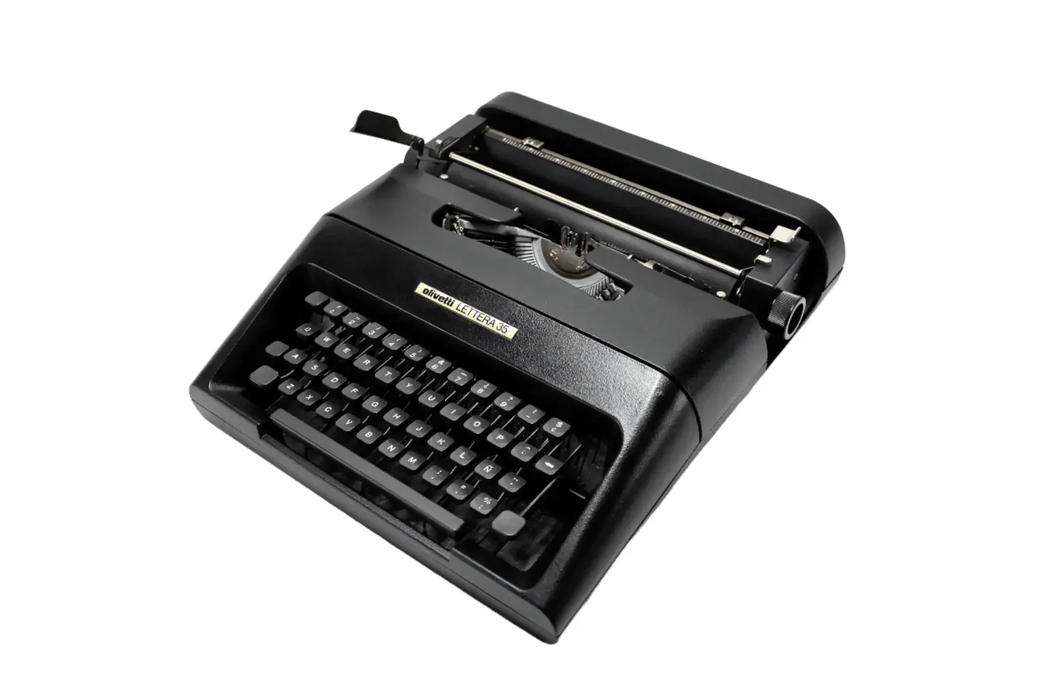 Olivetti Lettera 35 Matte Black, Manual Vintage Typewriter, Restored