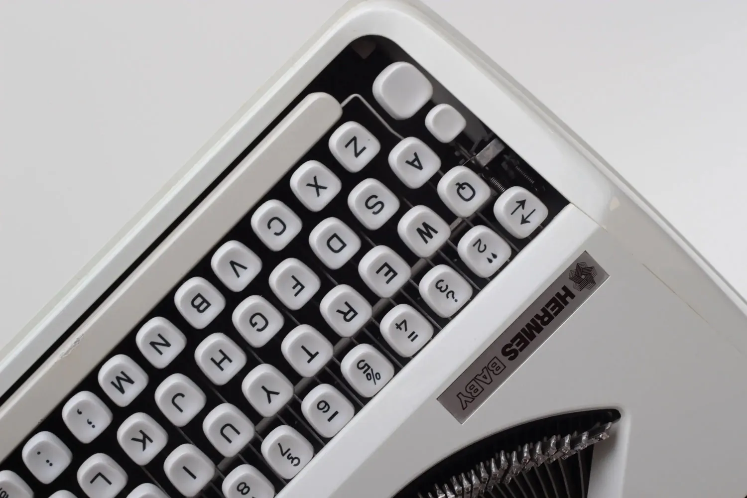 Hermes Baby Gray Manual Vintage Typewriter, Portable, Refurbished