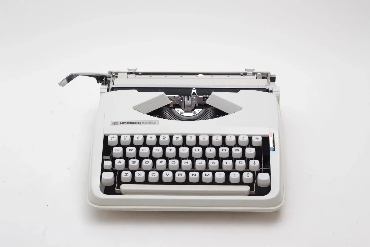Hermes Baby Gray Manual Vintage Typewriter, Portable, Refurbished