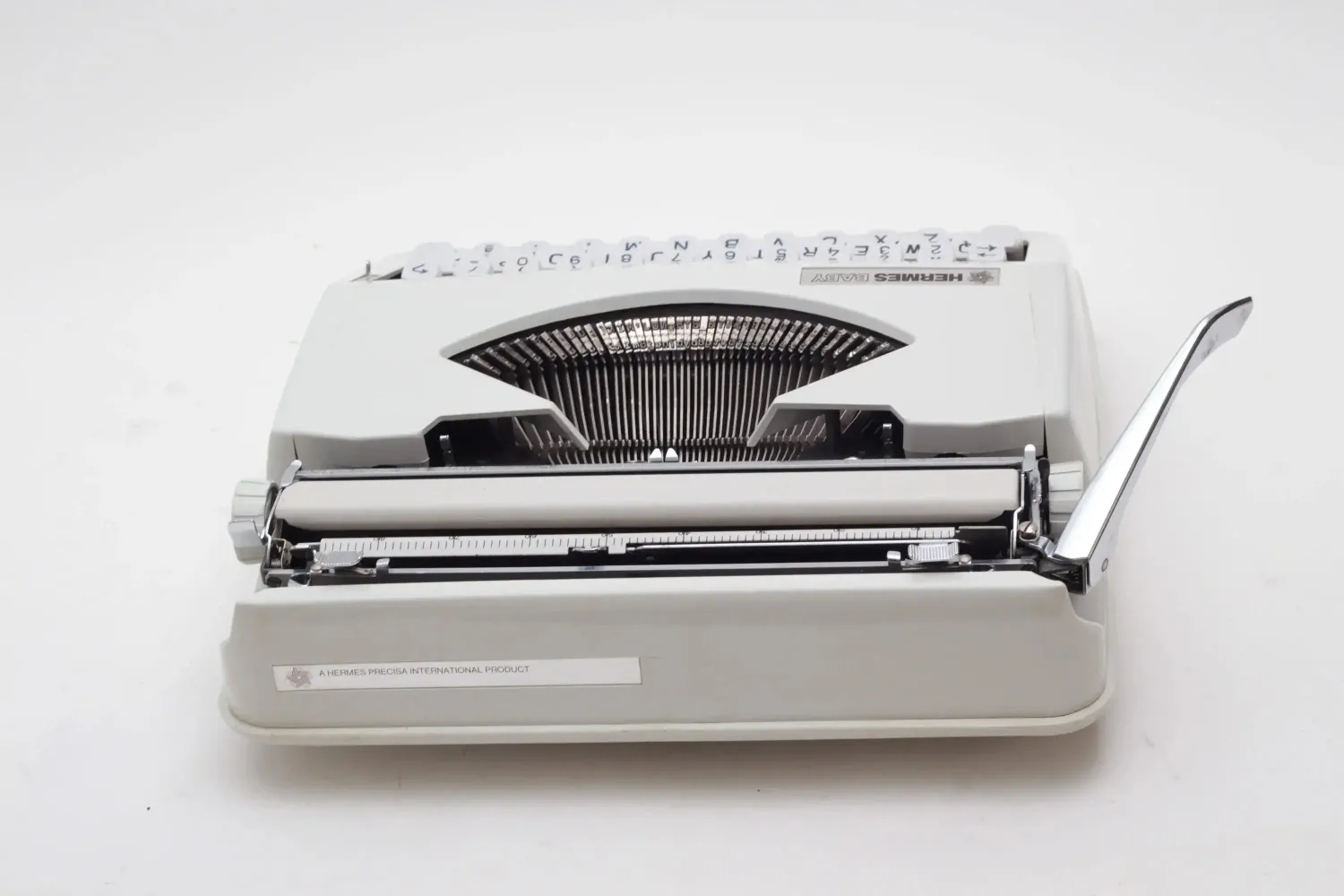 Hermes Baby Gray Manual Vintage Typewriter, Portable, Refurbished