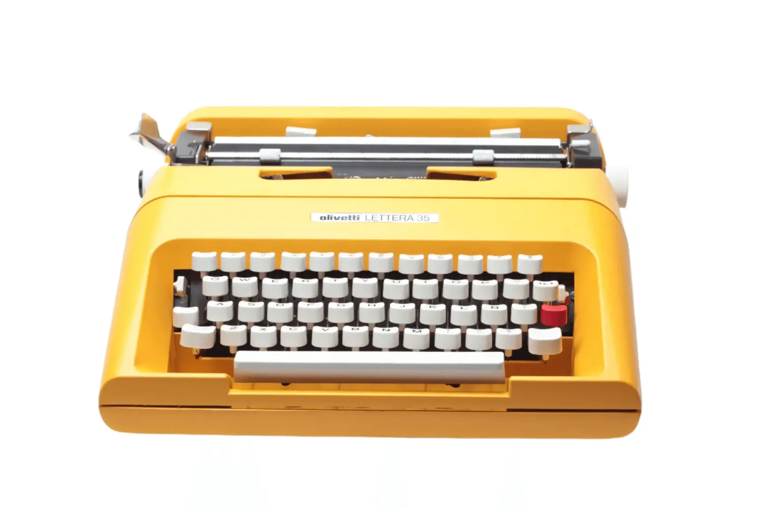 Olivetti Lettera 35 Yellow Vintage, Manual Typewriter, Restored