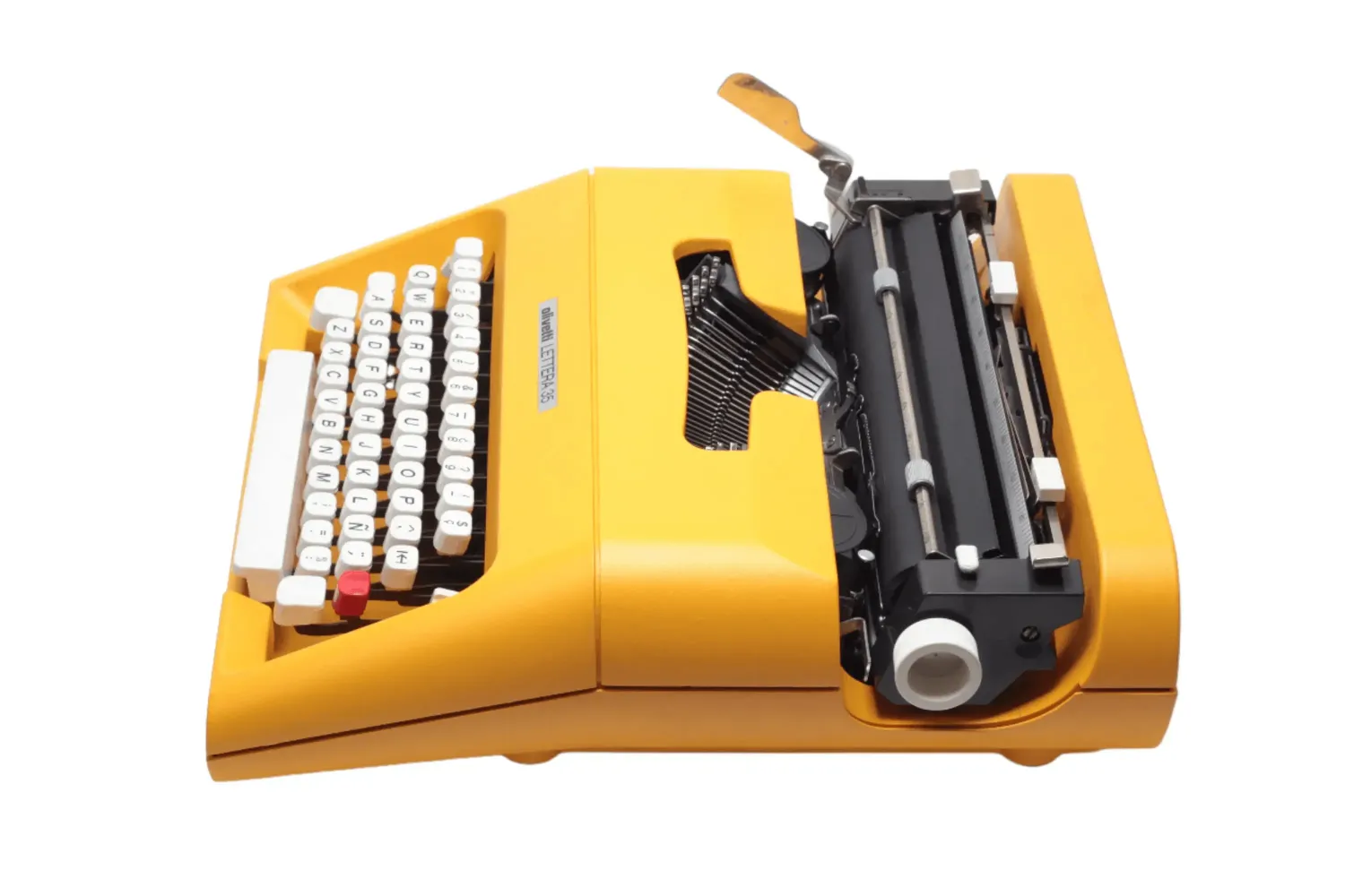 Olivetti Lettera 35 Yellow Vintage, Manual Typewriter, Restored