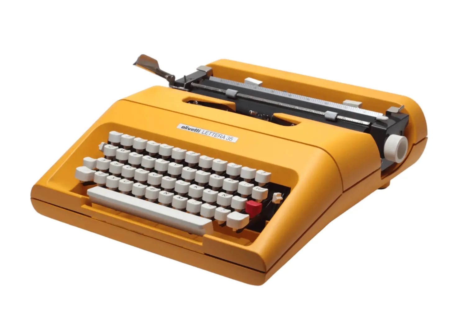 Olivetti Lettera 35 Yellow Vintage, Manual Typewriter, Restored