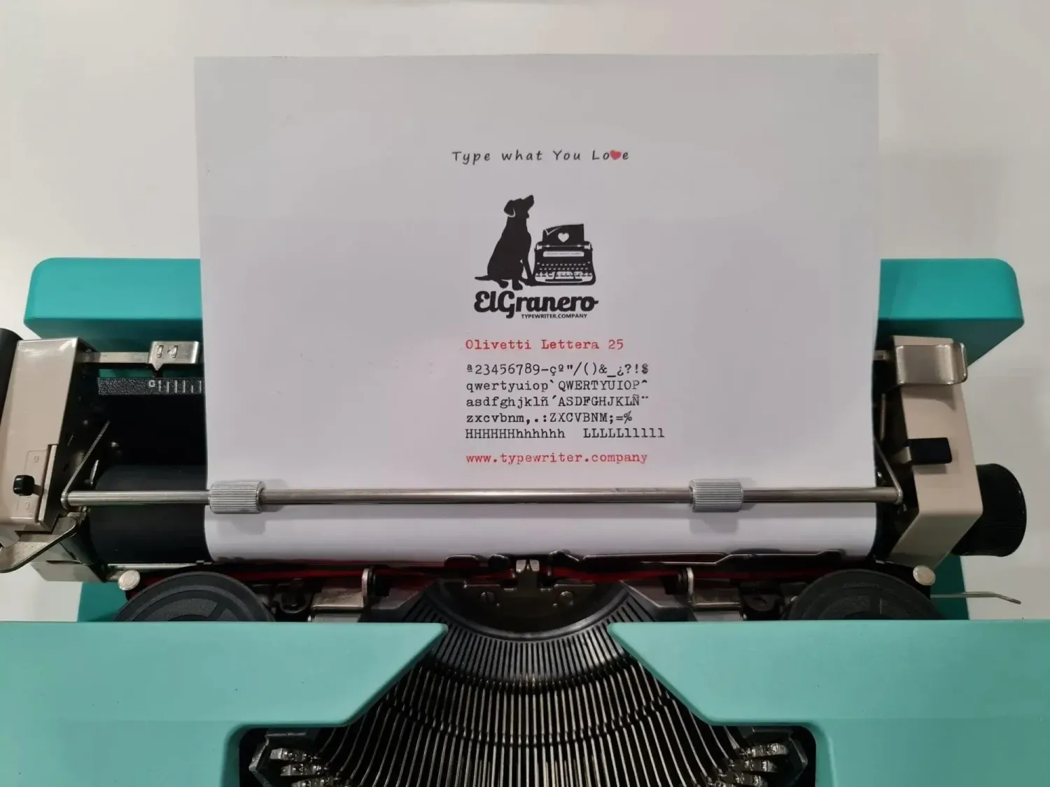 Olivetti Lettera 25 Mint Green Manual Vintage Typewriter, Restored