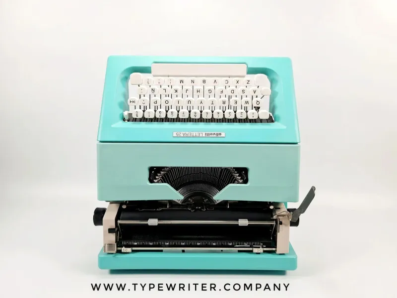 Olivetti Lettera 25 Mint Green Manual Vintage Typewriter, Restored