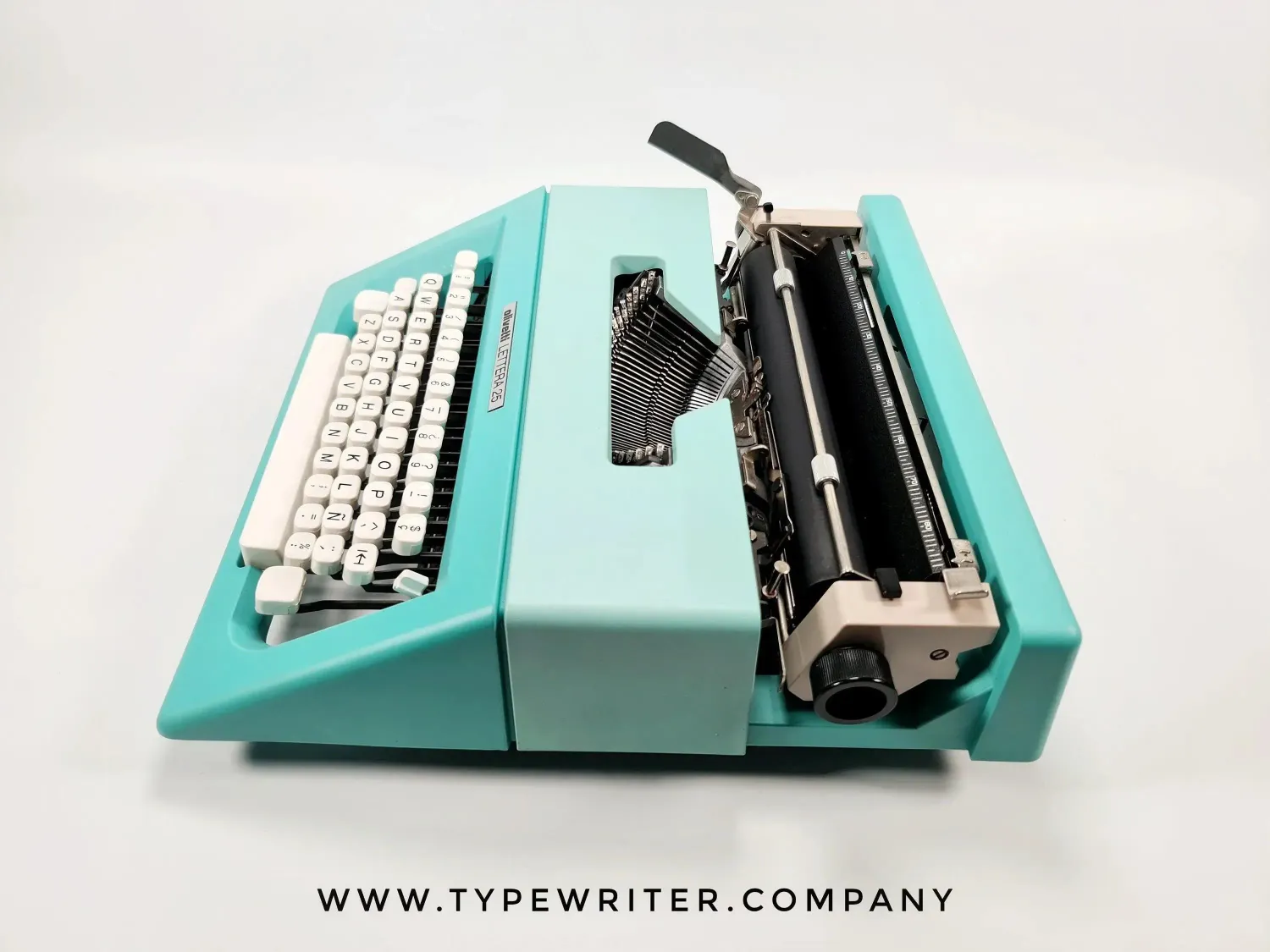 Olivetti Lettera 25 Mint Green Manual Vintage Typewriter, Restored