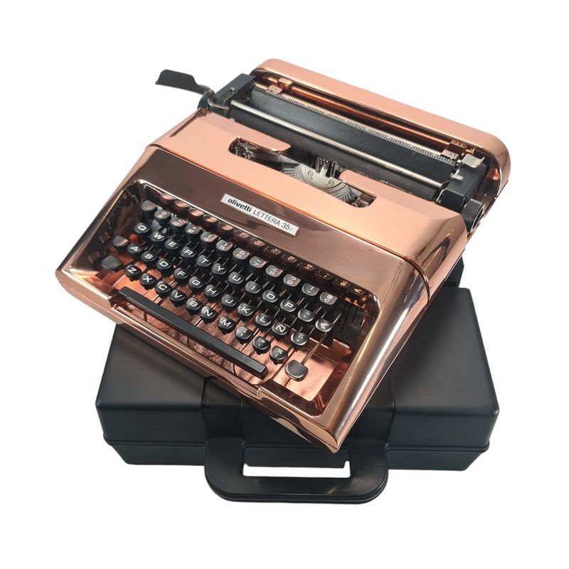 RESERVED! Pre-order Olivetti Lettera 35, Copper-Plated Manual Vintage Typewriter, Refurbished