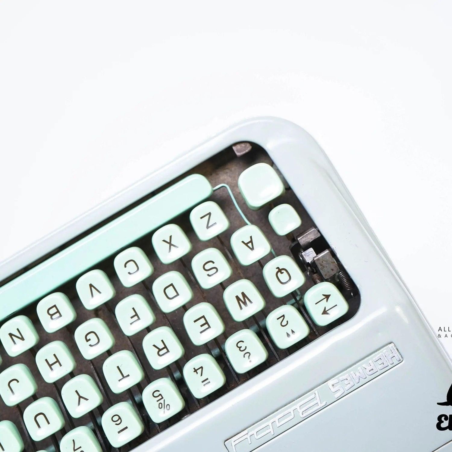 Hermes Baby Seafoam Green, Vintage Manual Typewriter, Restored