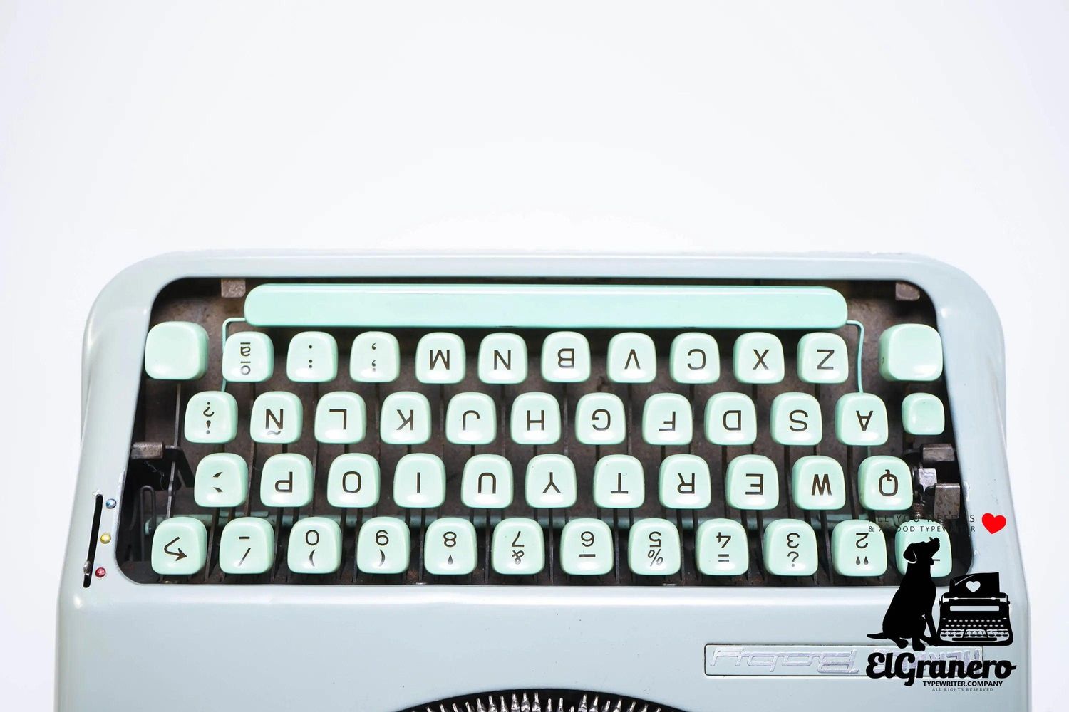 Hermes Baby Seafoam Green, Vintage Manual Typewriter, Restored