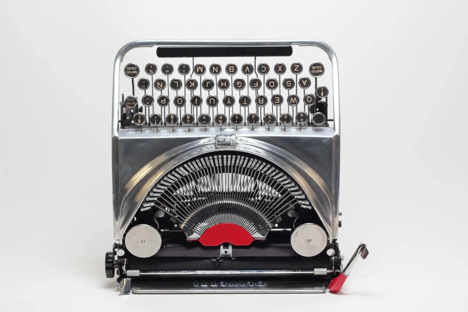 Olivetti Ico MP1 Polished Silver, Vintage Manual Typewriter, Restored