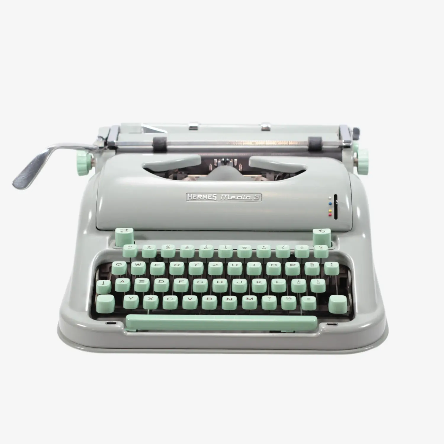 Hermes Media 3 Seafoam Green, Vintage Manual Typewriter, Serviced