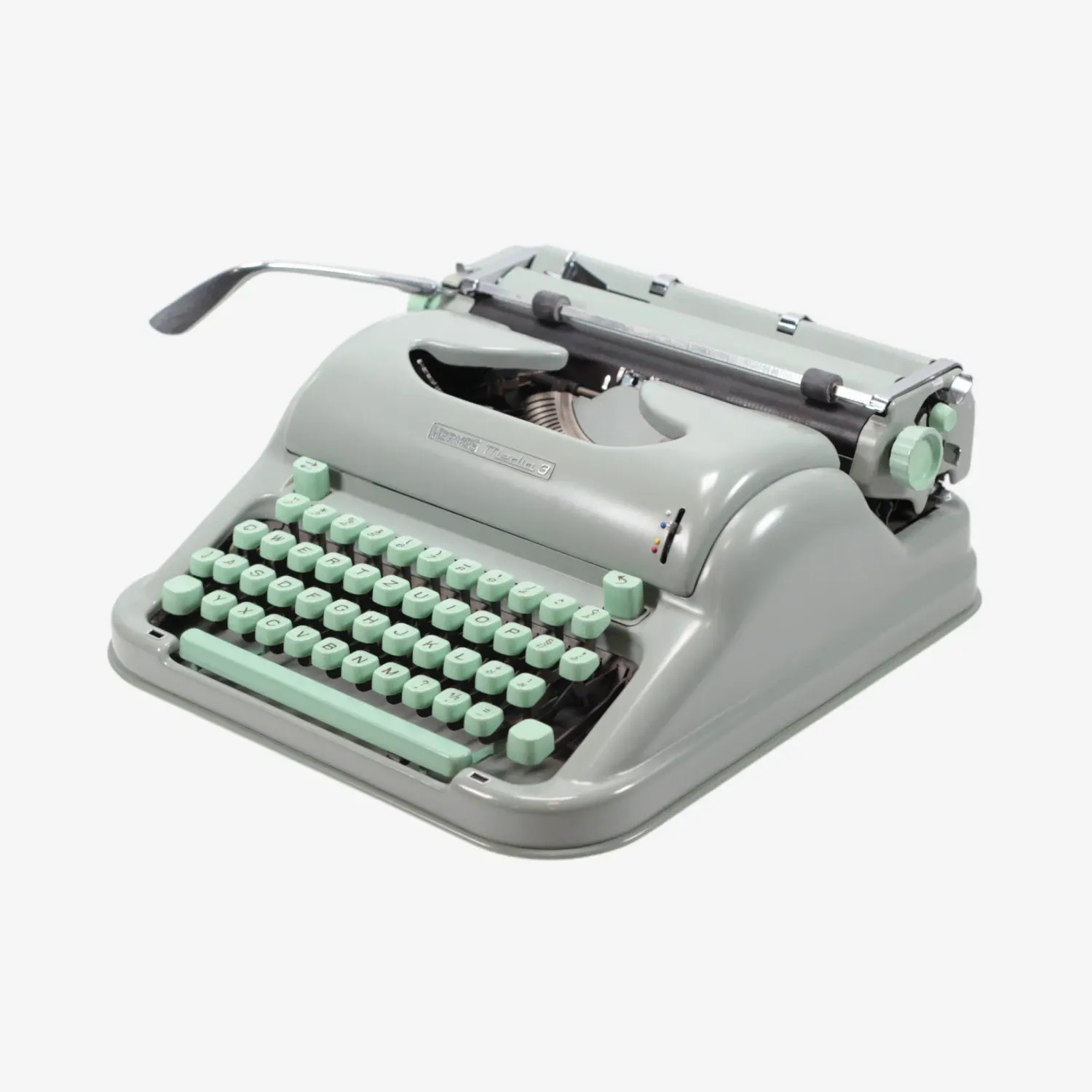 Hermes Media 3 Seafoam Green, Vintage Manual Typewriter, Serviced