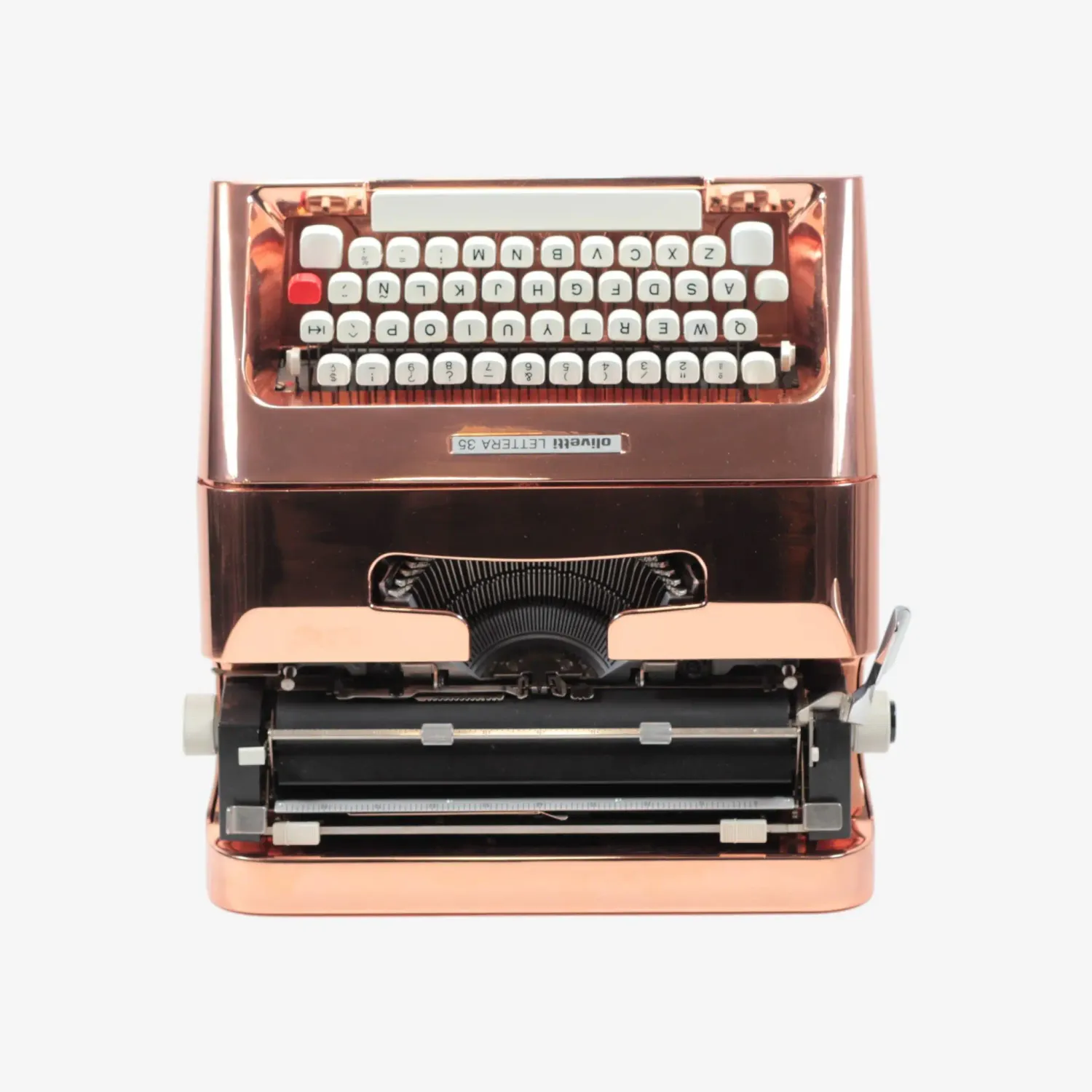 Olivetti Lettera 35, (Ltd.Edition 3 of 50) Copper-Plated Vintage Manual Typewriter, Restored