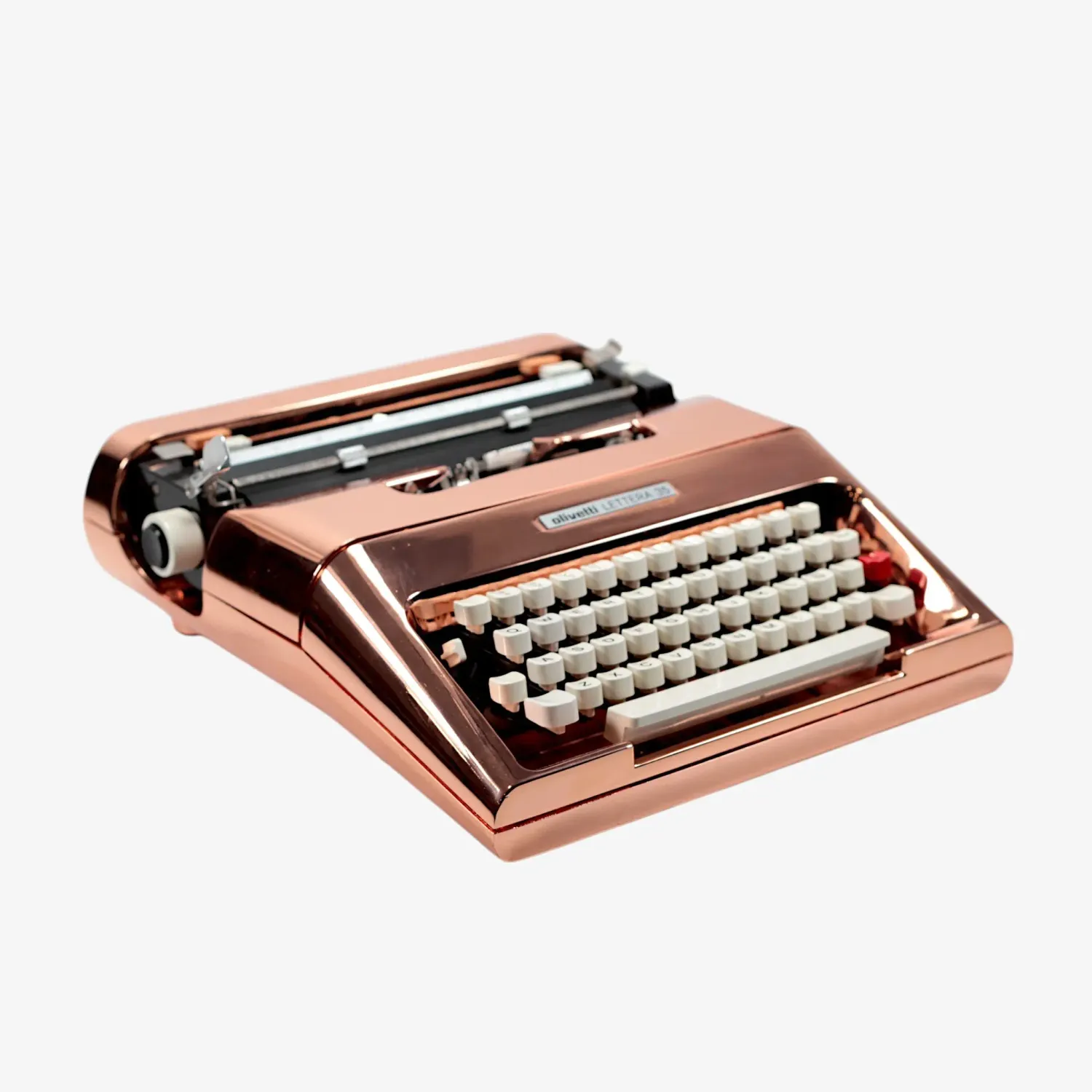 Olivetti Lettera 35, (Ltd.Edition 3 of 50) Copper-Plated Vintage Manual Typewriter, Restored